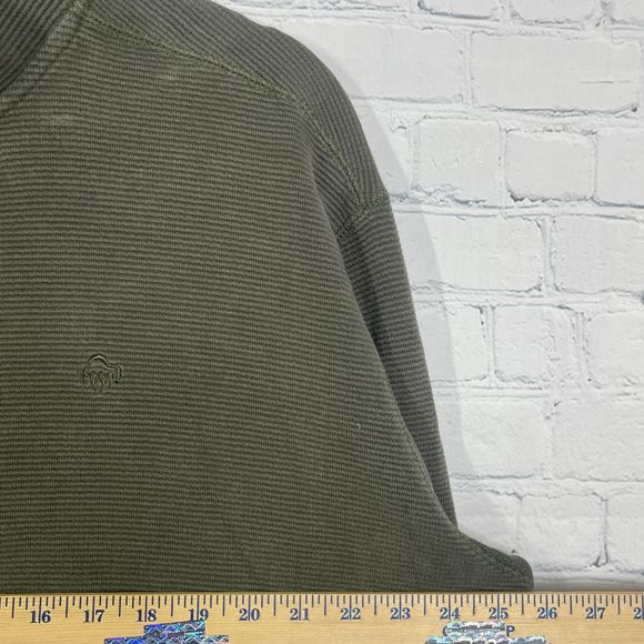 Wolverine Knit Sweater Adult Extra Lararge Green Textured 1/2 Zip Vintage - Picture 11 of 14